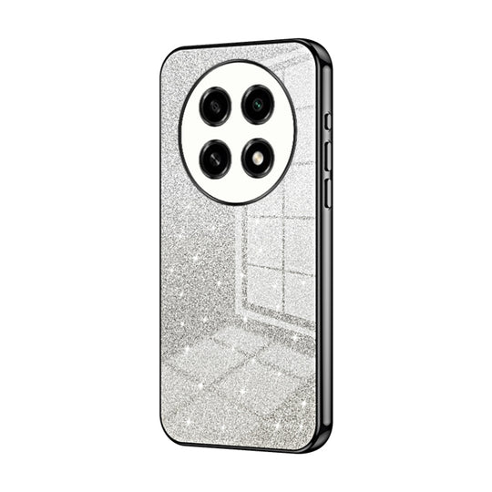 For OPPO A2 Pro Gradient Glitter Powder Electroplated Phone Case(Black)