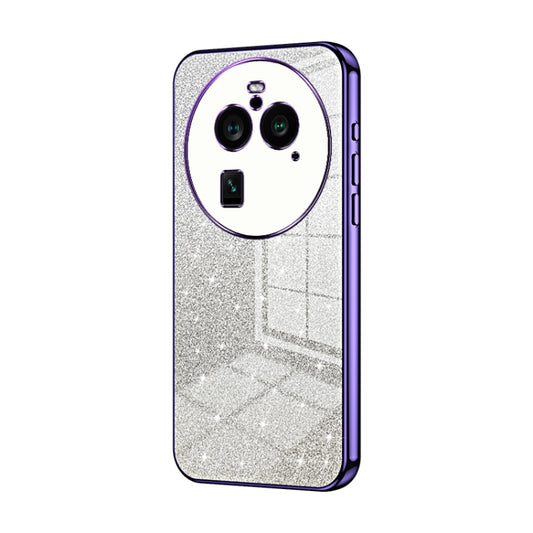For OPPO Find X6 Pro Gradient Glitter Powder Electroplated Phone Case(Purple) by buy2fix