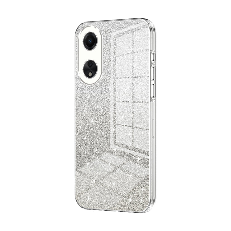 For OPPO A58 5G / A58x 5G Gradient Glitter Powder Electroplated Phone Case(Transparent) by buy2fix