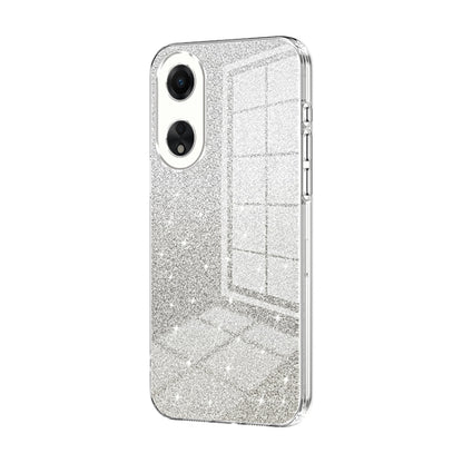 For OPPO A58 5G / A58x 5G Gradient Glitter Powder Electroplated Phone Case(Transparent) by buy2fix