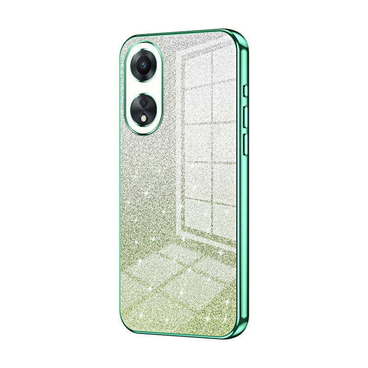 For OPPO A58 5G / A58x 5G Gradient Glitter Powder Electroplated Phone Case(Green) by buy2fix