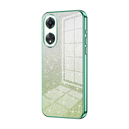 For OPPO A58 5G / A58x 5G Gradient Glitter Powder Electroplated Phone Case(Green) by buy2fix