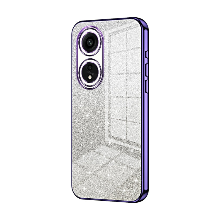 For OPPO A1 Pro Gradient Glitter Powder Electroplated Phone Case(Purple) by buy2fix