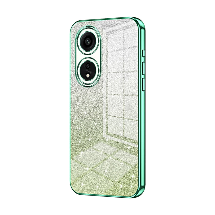 For OPPO A1 Pro Gradient Glitter Powder Electroplated Phone Case(Green) by buy2fix