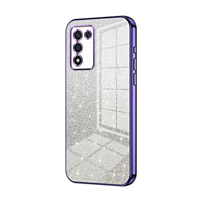 For OPPO K9s / K10 Energy Gradient Glitter Powder Electroplated Phone Case(Purple) by buy2fix