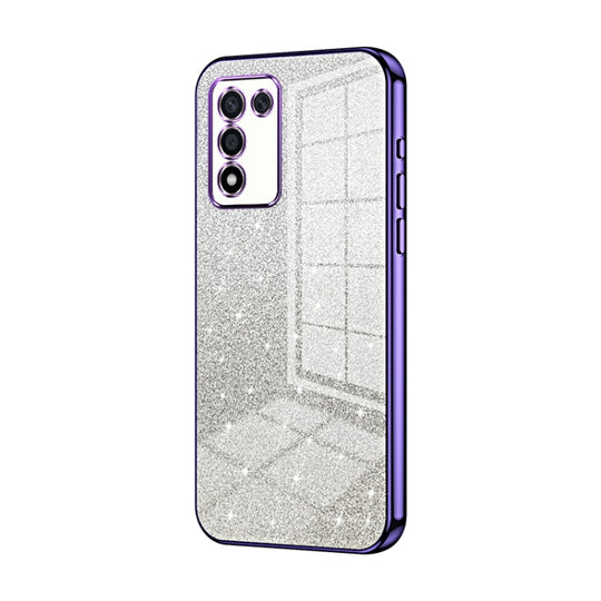 For OPPO K9s / K10 Energy Gradient Glitter Powder Electroplated Phone Case(Purple)