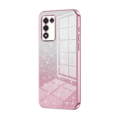 For OPPO K9s / K10 Energy Gradient Glitter Powder Electroplated Phone Case(Pink) by buy2fix