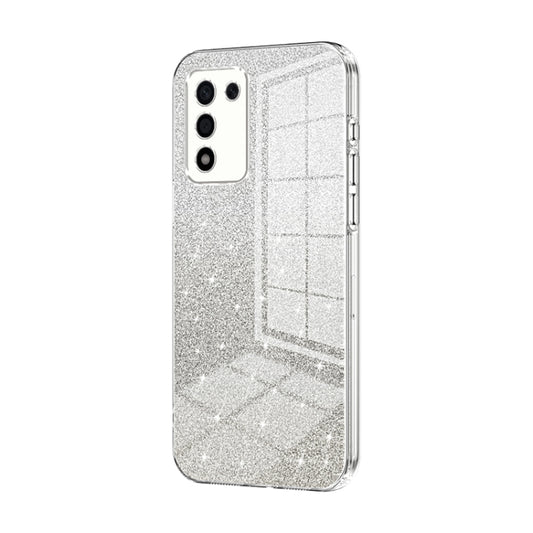 For OPPO K9s / K10 Energy Gradient Glitter Powder Electroplated Phone Case(Transparent) by buy2fix