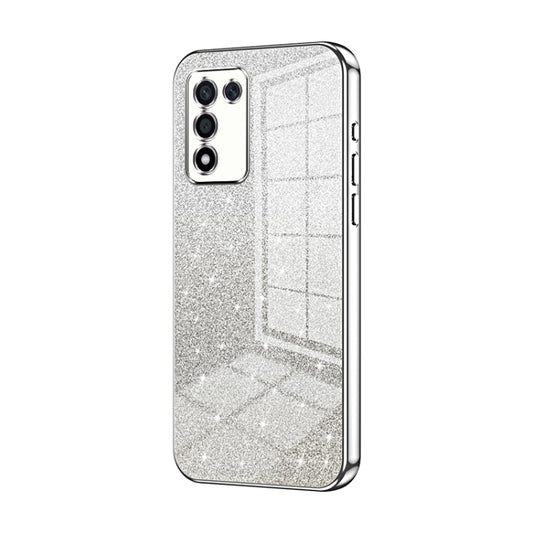 For OPPO K9s / K10 Energy Gradient Glitter Powder Electroplated Phone Case(Silver) by buy2fix