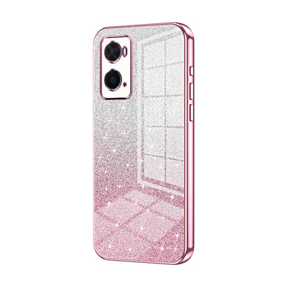 For OPPO A36 / A76 / A96 4G Global Gradient Glitter Powder Electroplated Phone Case(Pink) by buy2fix