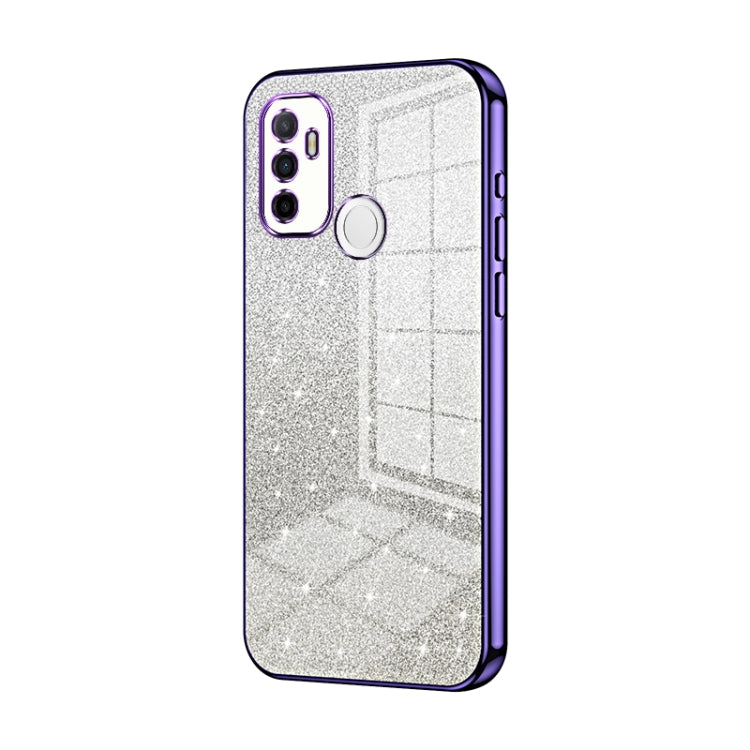 For OPPO A53 2020 / A32 / A11s Gradient Glitter Powder Electroplated Phone Case(Purple) by buy2fix