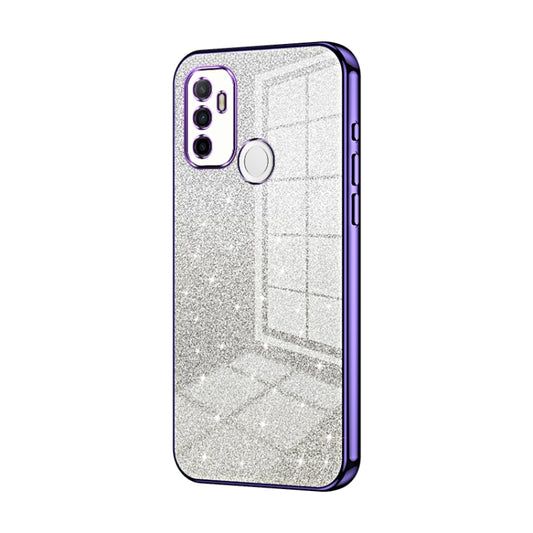For OPPO A53 2020 / A32 / A11s Gradient Glitter Powder Electroplated Phone Case(Purple) by buy2fix