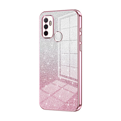 For OPPO A53 2020 / A32 / A11s Gradient Glitter Powder Electroplated Phone Case(Pink) by buy2fix