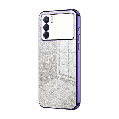 For OPPO K9 Pro Gradient Glitter Powder Electroplated Phone Case(Purple) by buy2fix