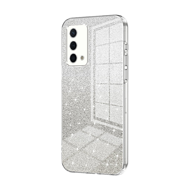 For OPPO K9 Gradient Glitter Powder Electroplated Phone Case(Transparent) by buy2fix