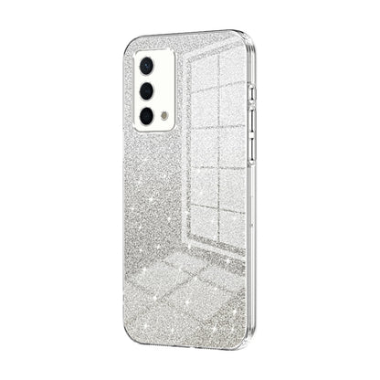 For OPPO K9 Gradient Glitter Powder Electroplated Phone Case(Transparent) by buy2fix