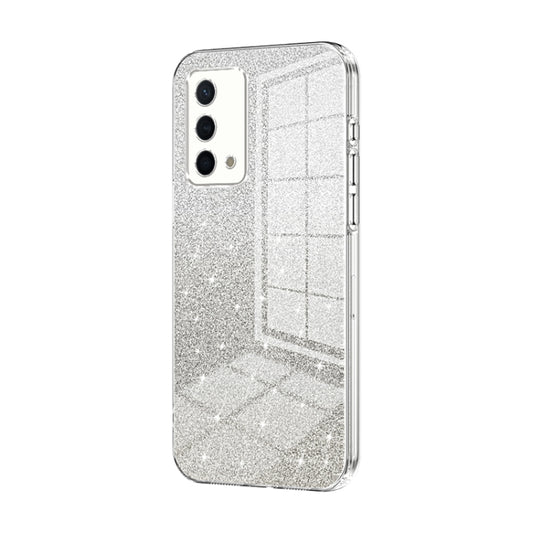 For OPPO K9 Gradient Glitter Powder Electroplated Phone Case(Transparent) by buy2fix