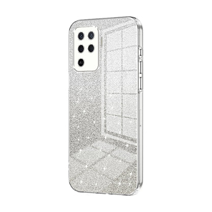 For OPPO A94 4G Gradient Glitter Powder Electroplated Phone Case(Transparent) by buy2fix