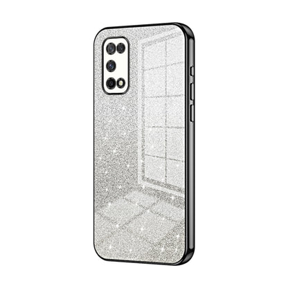 For OPPO K7x / Realme V5 5G Gradient Glitter Powder Electroplated Phone Case(Black) by buy2fix