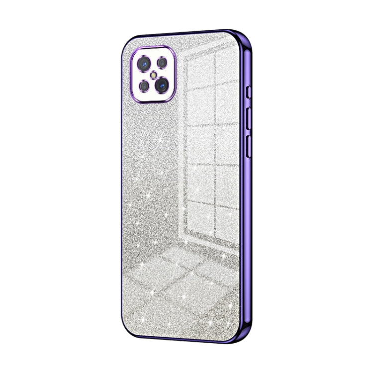 For OPPO A92s / Reno4 Z 5G Gradient Glitter Powder Electroplated Phone Case(Purple) by buy2fix