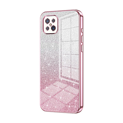 For OPPO A92s / Reno4 Z 5G Gradient Glitter Powder Electroplated Phone Case(Pink) by buy2fix