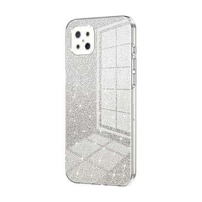 For OPPO A92s / Reno4 Z 5G Gradient Glitter Powder Electroplated Phone Case(Transparent) by buy2fix