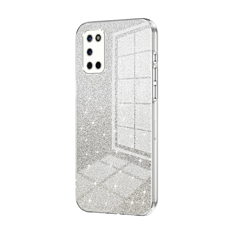 For OPPO A52 / A72 / A92 Gradient Glitter Powder Electroplated Phone Case(Transparent) by buy2fix