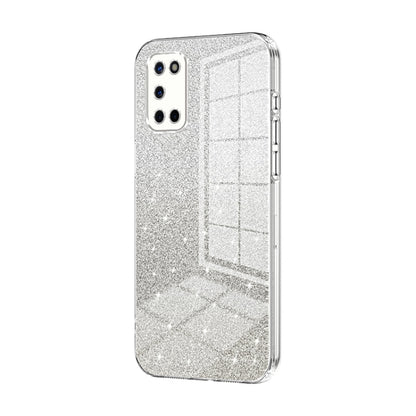For OPPO A52 / A72 / A92 Gradient Glitter Powder Electroplated Phone Case(Transparent) by buy2fix