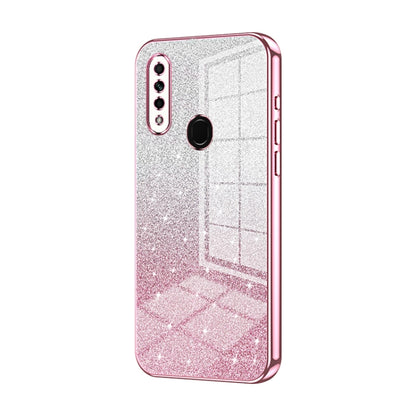 For OPPO A8 / A31 2020 Gradient Glitter Powder Electroplated Phone Case(Pink) by buy2fix