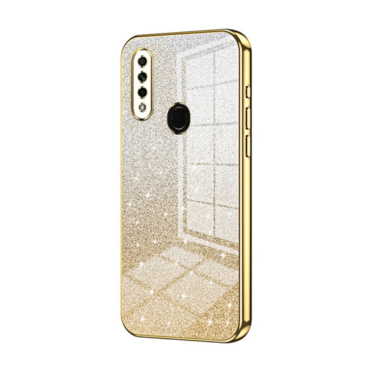 For OPPO A8 / A31 2020 Gradient Glitter Powder Electroplated Phone Case(Gold) by buy2fix