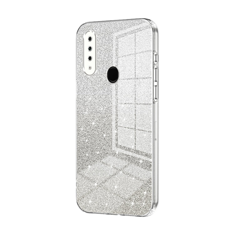For OPPO A8 / A31 2020 Gradient Glitter Powder Electroplated Phone Case(Transparent) by buy2fix