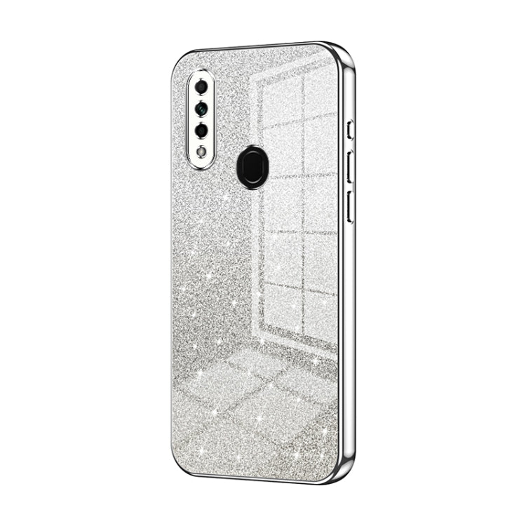 For OPPO A8 / A31 2020 Gradient Glitter Powder Electroplated Phone Case(Silver) by buy2fix
