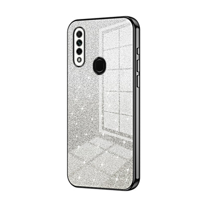 For OPPO A8 / A31 2020 Gradient Glitter Powder Electroplated Phone Case(Black) by buy2fix