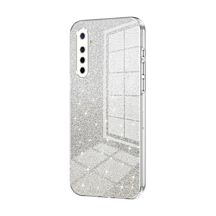 For OPPO K5 / Realme XT/XT 730G Gradient Glitter Powder Electroplated Phone Case(Transparent) by buy2fix
