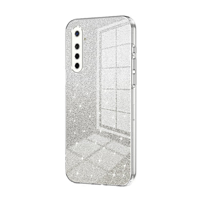For OPPO K5 / Realme XT/XT 730G Gradient Glitter Powder Electroplated Phone Case(Transparent) by buy2fix