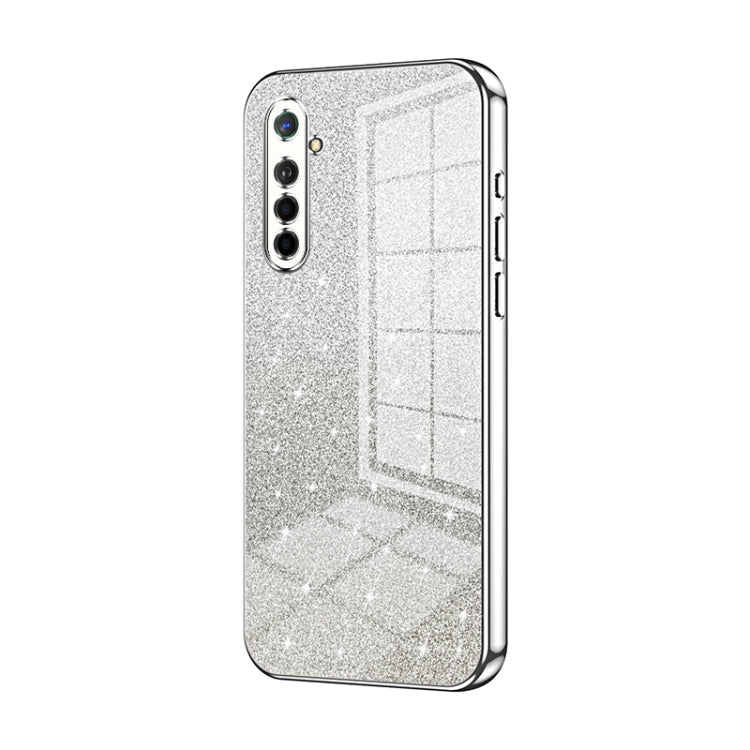 For OPPO K5 / Realme XT/XT 730G Gradient Glitter Powder Electroplated Phone Case(Silver) by buy2fix