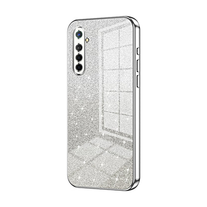 For OPPO K5 / Realme XT/XT 730G Gradient Glitter Powder Electroplated Phone Case(Silver) by buy2fix