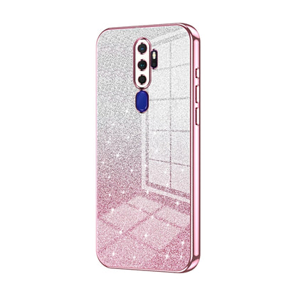 For OPPO A11x / A9 2020 Gradient Glitter Powder Electroplated Phone Case(Pink) by buy2fix