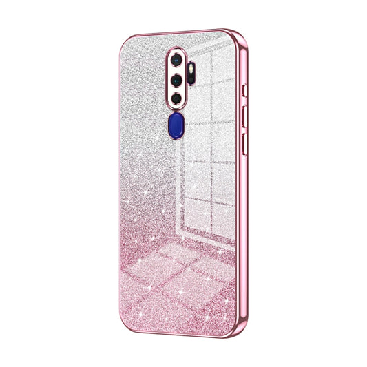 For OPPO A11x / A9 2020 Gradient Glitter Powder Electroplated Phone Case(Pink) by buy2fix