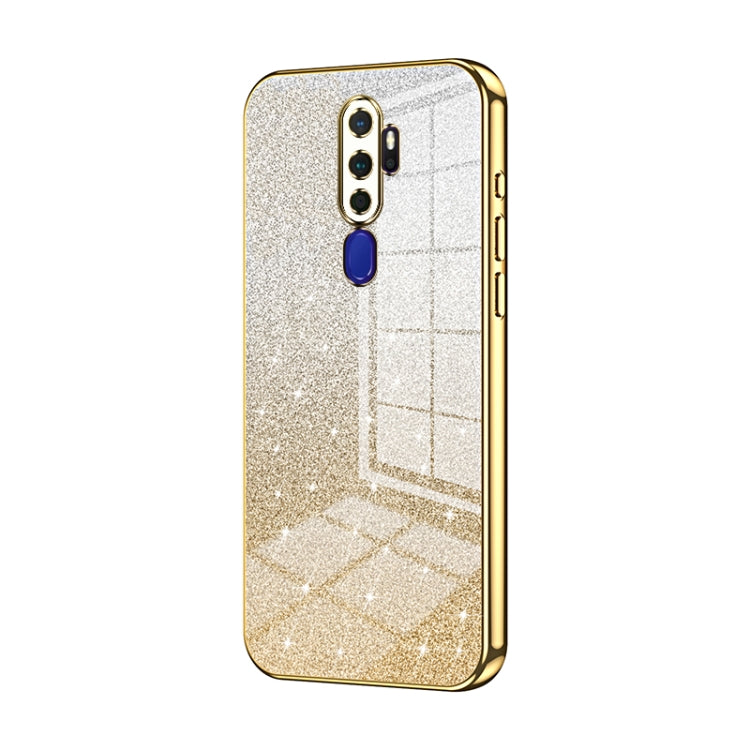 For OPPO A11x / A9 2020 Gradient Glitter Powder Electroplated Phone Case(Gold) by buy2fix