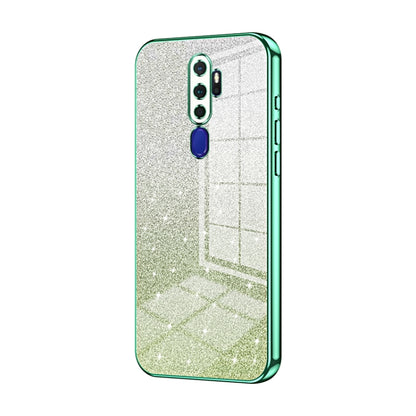 For OPPO A11x / A9 2020 Gradient Glitter Powder Electroplated Phone Case(Green) by buy2fix