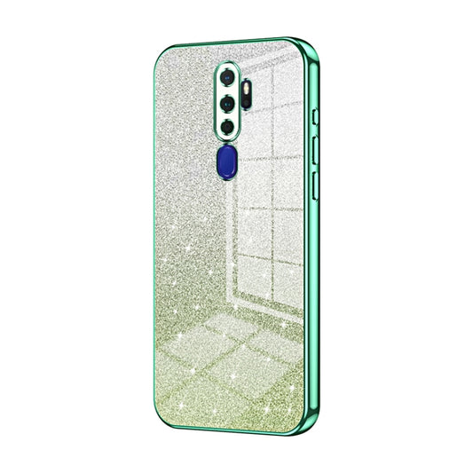 For OPPO A11x / A9 2020 Gradient Glitter Powder Electroplated Phone Case(Green) by buy2fix