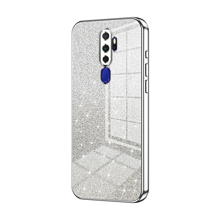 For OPPO A11x / A9 2020 Gradient Glitter Powder Electroplated Phone Case(Silver) by buy2fix