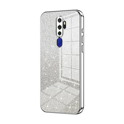 For OPPO A11x / A9 2020 Gradient Glitter Powder Electroplated Phone Case(Silver) by buy2fix