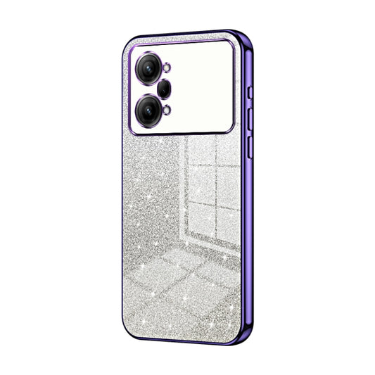 For OPPO K10 Pro Gradient Glitter Powder Electroplated Phone Case(Purple) by buy2fix