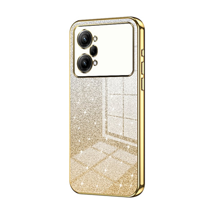 For OPPO K10 Pro Gradient Glitter Powder Electroplated Phone Case(Gold) by buy2fix