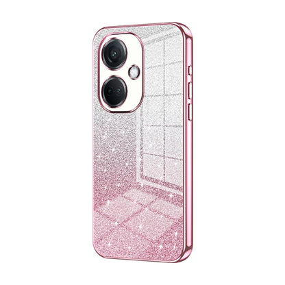 For OPPO K11 Gradient Glitter Powder Electroplated Phone Case(Pink) by buy2fix