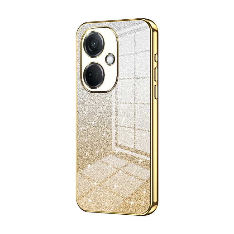For OPPO K11 Gradient Glitter Powder Electroplated Phone Case(Gold) by buy2fix