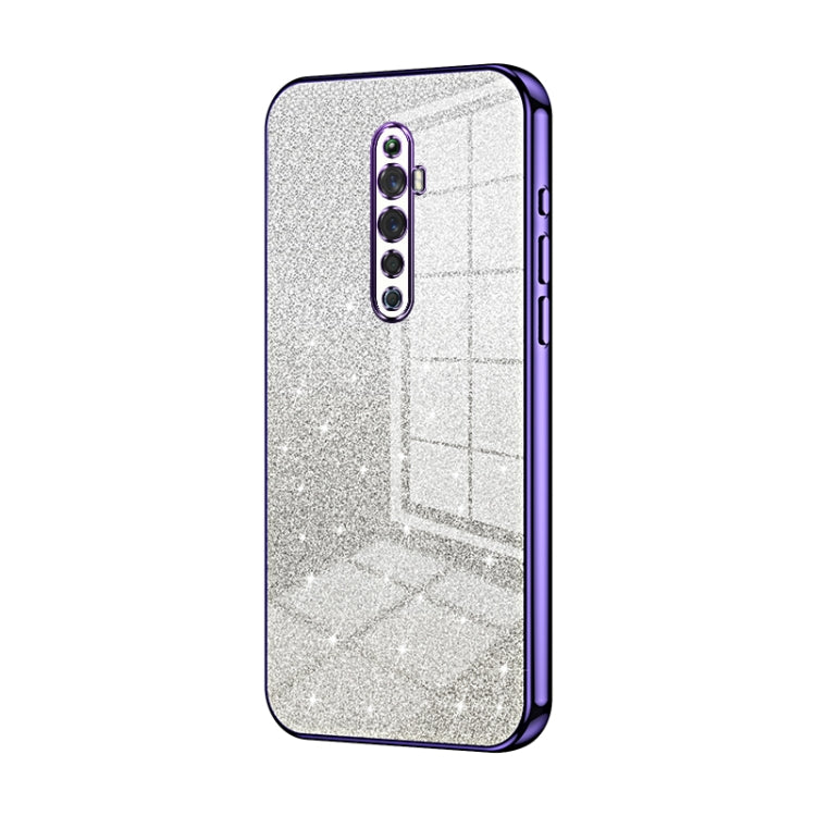 For OPPO Reno2 Z / Reno2 F Gradient Glitter Powder Electroplated Phone Case(Purple) by buy2fix