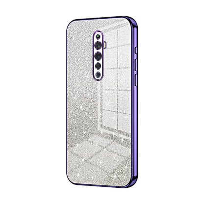 For OPPO Reno2 Z / Reno2 F Gradient Glitter Powder Electroplated Phone Case(Purple) by buy2fix